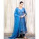 Blue Gathered Anarkali Set with Hand Embroidery